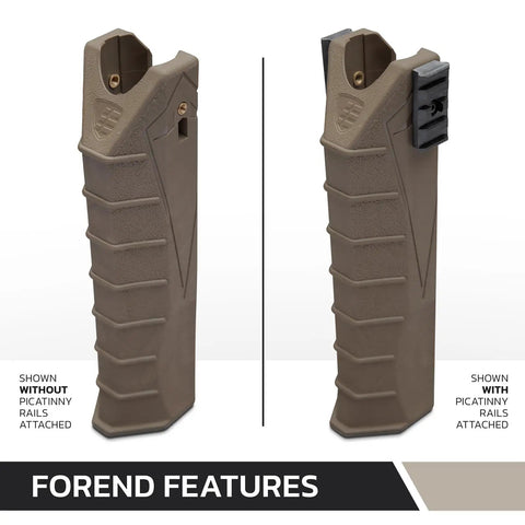 Flash-5 Buttstock and Forend for 12 Gauge Pump-Action Shotguns Combo Pack Flat Dark Earth Fits Remington 870