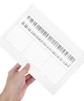 Hand holding 100 Count White Self Adhesive Packing List Envelopes With Large Capacity For Mailing And Packing Documents Versatile Shipping Label Pouches