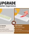 Comparison of old vs new adhesive on White Foam Rubber Seal Tape Self Adhesive Weather Stripping Gap Filler Foam Backer Tape.
