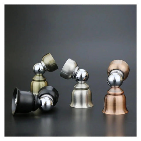 Stylish Stainless Steel Magnetic Door Stopper That Keeps Doors Securely Locked In Place For Homes And Offices Without Damage, A Total Game Changer For Preventing Slamming And Securing Your Space Effortlessly. Four metal finish variants in focus.