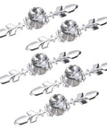 Set of 5 Crystal Glass Diamond Cabinet Knobs with Plates and Screws for Drawers Dresser Cupboards Sparkling Drawer Pulls