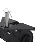 Close-up of Rugged Black Plastic Watercraft Rudder For Canoe And Kayak Angling Boats with steel pivot pin.
