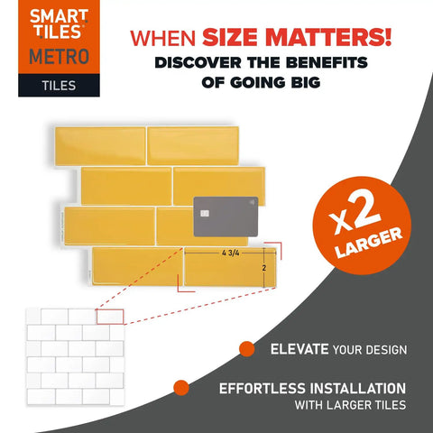 DIY Friendly Peel and Stick Backsplash Tiles, Four Sheet Pack, 11.56 in by 8.38 in Each, Covers 2.21 Sq Ft, 3D Adhesive Wall Tile promo