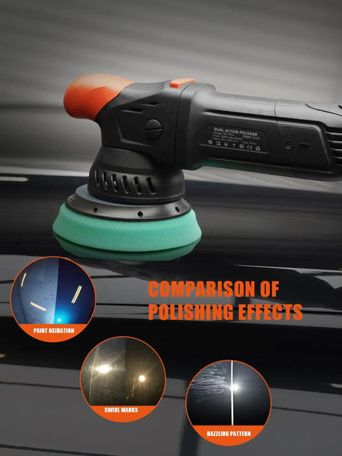 Dope 10 Piece Car Detailing Kit With 5 Inch Buffing Pads comparing paint oxidation and swirl marks.