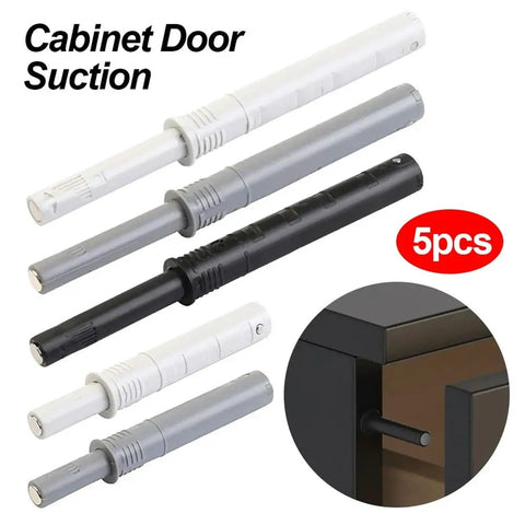 5 Pack Concealed Cabinet Push To Open Rebounders Killing Door Slam Noise For Kitchen Drawers And Furniture Doors Smooth Quiet Touch Release Hardware Easy Install Setup in various colors.