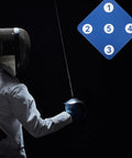 Fencer practices with Wall Mount Fencing Target Rubber Training Pad For Indoor And Outdoor Practice, Lightweight Dual Sided Design.