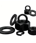 304 Stainless Steel Black Hex Nut Set With Flat Washer And Spring Washer Kit M2 Through M20, designed for outdoor use