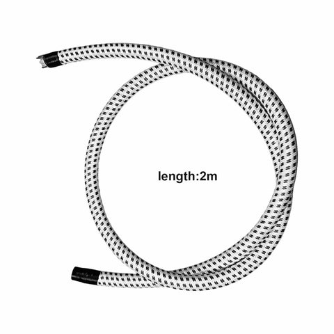 Universal Garment Steamer Hose Extension Set 2m Heat Insulated PVC Tube shown coiled with length marked in center