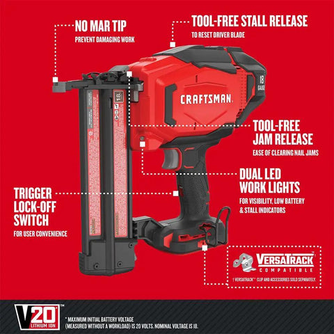 Heavy Duty Cordless Brad Nailer 18 Gauge Tool Free Jam Reset Quick Strike Powerhouse For Diy Builders And Pro Carpenters Wanting Legit Nail Driving Speed With Zero Air System Hassle