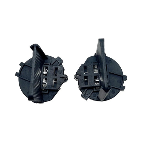 Pair of headlight socket adapters with wiring harness for VW Golf Eos Passat Tiguan 2010 2017, ensures tight connection and prevents issues.