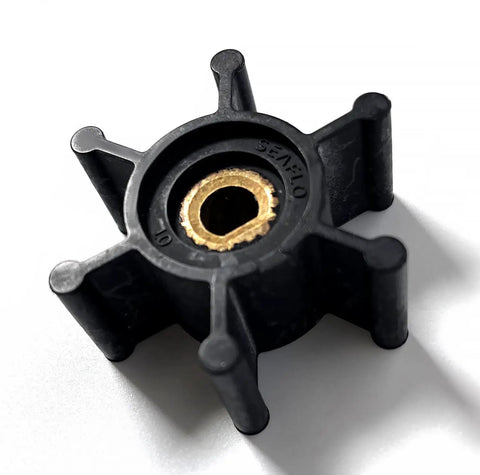 6 Blade Nitrile Impeller For 2 Inch Industrial Fluid Pumps, High Flow Rotary Pump Part For Marine Engines, Keeps Your Cool Under Heavy Load, Durable Water Pump Impeller Replacement, black 6-blade nitrile pump impeller with brass insert