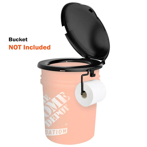 Zero Hassle Portable Toilet Seat Fits Standard 5 Gallon Buckets With Quick Snap Lid Cover Ultimate Road Trip Ready Setup For Weekend Camps Hiking Trails Or Emergency Prep Solid Adult Comfort Anywhere Black Edition