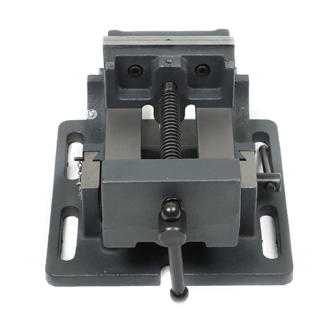 Built Like A Tank 4 Inch Angled Vise For Benchtop Drill Press And Industrial Machining Tools Precision Steel Clamp top view with adjustable tilt