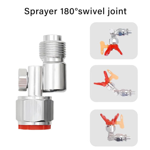 Two Pack Airless Spray Gun Swivels One Quarter Inch 360 Degree Swivel And Seven Eighths Inch 180 Degree Joint Stainless Steel High Pressure Sprayer Connector For Paint Hoses Compatible With 235486 Part Durable And Easy Connect 180° joint