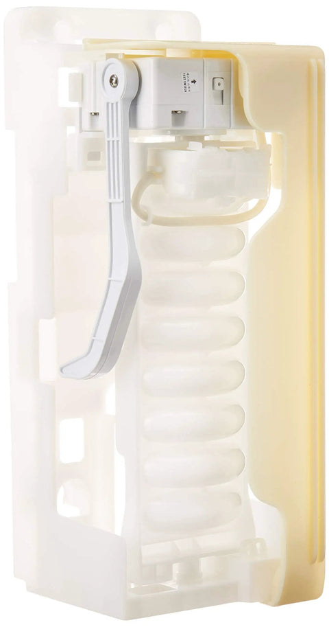 Genuine OEM Freezer Ice Maker Assembly White For Refrigerators Easy Install Ice Maker Module with visible coils