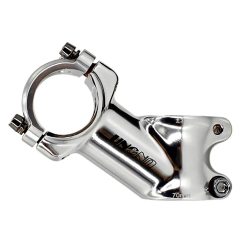 Retro Silver 31.8mm Mountain Bike Stem 70mm 35 Degree Riser Handlebar Stem For MTB Road Bike BMX Lightweight Short Stem