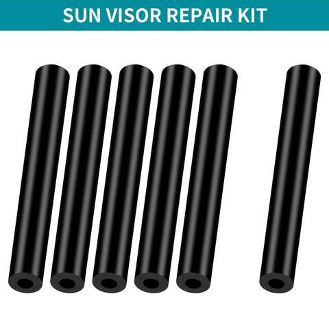 Jeep Wrangler Sun Visor Repair Kit 6 Pack Rubber Black Tube For Driver And Passenger Side 2007-2017 JK JKU Easy DIY Install