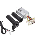 36V 1000W Brushed Motor Controller With Throttle Hand Grip Kit For Electric Bikes Scooters Go Karts, complete setup with wires.