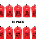 10 Pack Fire Extinguisher Cover 30 Pound Large Size 31 By 16 1 By 2 Inch Red Heavy Duty Vinyl Case displayed in a row.