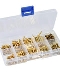 Brass Standoff Assortment Kit 320 Pcs Hex Spacer Nut Screw Set Pro Grade Heavy Duty Hardware For Electronics DIY Projects Precision Machined Threads Multiple Sizes in plastic organizer box
