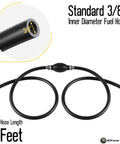Three Eighth Inch Nylon Braided Marine Fuel Line Assembly With Primer Bulb And Stainless Clamps Six Foot Universal Fuel Line Kit