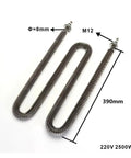 Electric Finned Tubular Heater Hella Fast Heat Rise Air Oven Element W Shaped Stainless Steel 220V Heavy Duty Industrial 1KW To 2500W, 390mm length.