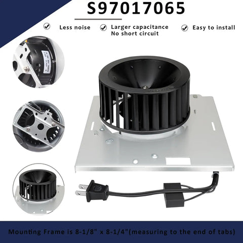 S97017065 Motor Assembly for 676A 676B 676C and 676F bathroom exhaust fan with plug and mounting frame