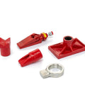 Heavy Duty 6-20 Ton Porta Power Hydraulic Jack Kit With Ram Pump Set parts in red, suitable for auto body frame repair.