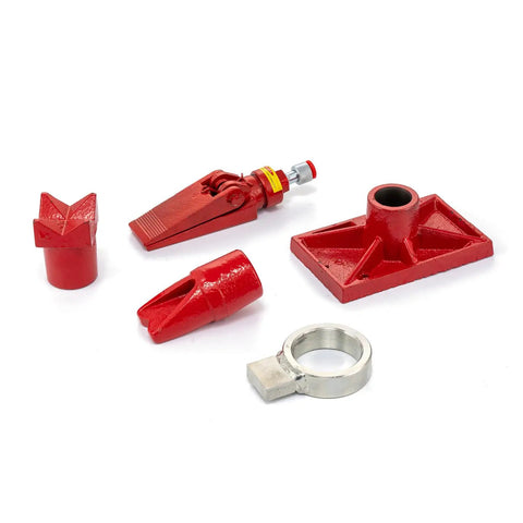 Heavy Duty 6-20 Ton Porta Power Hydraulic Jack Kit With Ram Pump Set parts in red, suitable for auto body frame repair.