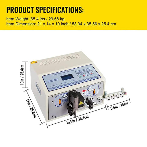 Fully Automatic Wire Cutting Stripping Peeling Machine With Microcomputer Control dimensions and specifications.