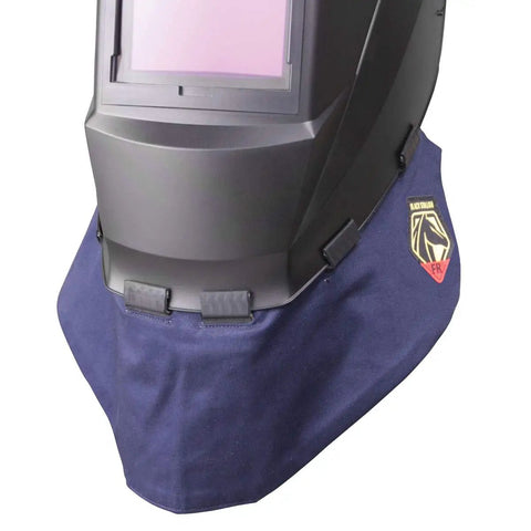 Flame-Resistant 7 Oz Cotton Helmet Bib With Wrap-Around Design, Double Layer, Extended Front Coverage For 360 Degree Protection, Reduces Chest Glare, Secure Fit For Most Helmets, Lightweight Safety Gear For Sparks And UV Exposure