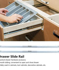Heavy Duty Drawer Slides 450x17mm, 2 Pack Full Extension Ball Bearing Rails For Cabinets And Closets With Lock, installed