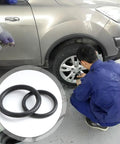 2 Ton Vertical Hydraulic Bottle Jack Repair Kit with Oil Seal and O Ring shown near vehicle wheel for easy DIY maintenance