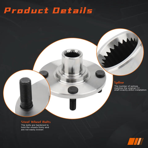 Wheel Hub Bearing Assembly For Ford Focus 2000 To 2011 Front Left Or Right With ABS 4 Lug Durable Protective Coating close-up
