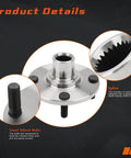 Pair Front Wheel Hub Bearing With ABS For Ford Focus 2000 To 2011 4 Lug Left And Right Replacement steel bolts and splines