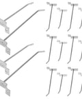 50 Piece Slatwall Hooks Heavy Duty Iron Pegboard Hangers For Retail Displays And Garage Organization, silver metal hooks.