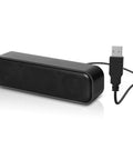 USB Computer Speaker Bar With Stereo Sound And Enhanced Bass, Portable Mini Sound Bar, black, USB cable attached