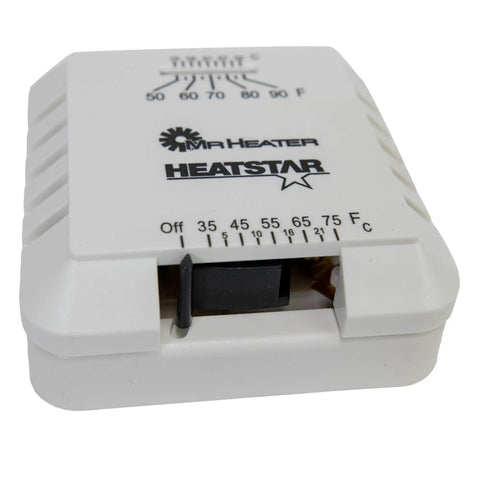 Plug-Free Analog Thermostat For Unit Heaters Easy 2-Wire Install Precise Temperature Control for Big Maxx, Radiant Garage Models