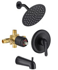Black Bathtub And Shower Trim System Style 9 For An Easy Dope Bathroom Remodel, Premium Durable Metal Trim Set With Sleek Black Finish