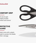 All Purpose Kitchen Shears with Protective Sheath, Rust Resistant Stainless Steel Blades, Soft Grip Handle, Dishwasher Safe