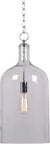 Capri Glass Drop Pendant Light With Clear Finish Dope Vintage Vibe Ceiling Fixture 23 Inch Height 10 Inch Diameter
