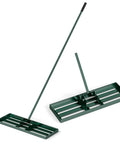 Heavy Duty Lawn Leveling Rake With Ergonomic 67 Inch Handle For Soil And Lawn Care, Wide 30 Inch By 10 Inch Landscape Rake Displayed