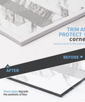 20 Ft Peel And Stick Vinyl Corner Trim For Exterior Tile Walls And Furniture Decor White, Slick PVC Edging shown protecting corners