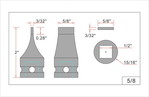 Half Inch Drive Slotted Screwdriver and Drag Link Socket Set With Five Eighth Inch And Three Thirty Second Inch Tip For Auto Maintenance Built Tough And Pro Grade, 5/8 size diagram