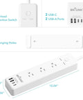 7 In 1 Surge Protector Power Strip With PD 20W USB C Fast Charging 3 AC Outlets 4 USB Ports 5 Ft Flat Plug Extension Cord