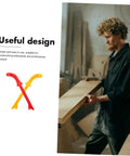 Man using wood with Versatile 2 Pack Woodworking Push Sticks And Safety Push Blocks In Red And Yellow Gripper Style