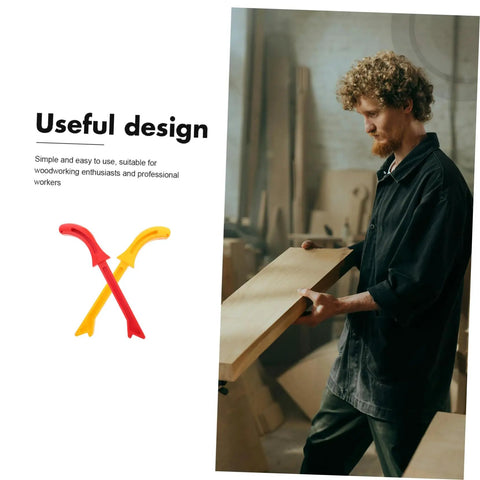 Man using wood with Versatile 2 Pack Woodworking Push Sticks And Safety Push Blocks In Red And Yellow Gripper Style