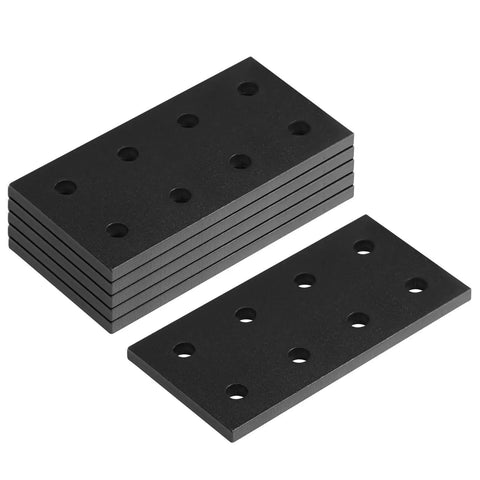 Six Flat Joining Plates For 1010 T Slot Aluminum Profiles Eight Hole Ten Series Straight Plates In Black Aluminum 6061
