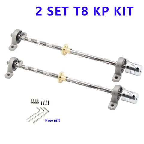 Kick Your 3D Printer Up A Notch With This Premium T8 Lead Screw Kit Featuring Two 1000mm X 2mm Pitch Rods, Dual KFL08 Flange And KP08 Pillow Block Bearings Plus A Smooth 5x8 Coupler For Epic Z Axis Precision And Reliability Anytime.