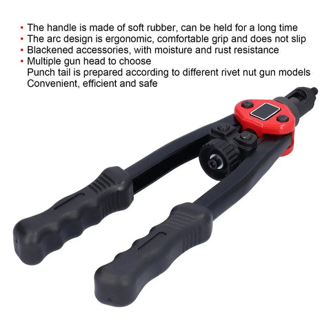 Rivet Nut Gun Stainless Steel BT605 Manual Riveting Tool Kit with ergonomic grip and multi head attachments